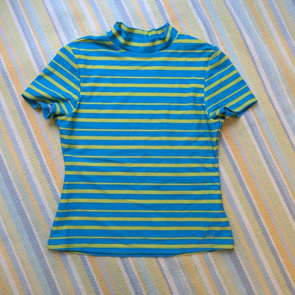 Lands End Kids striped rash guard 6/7